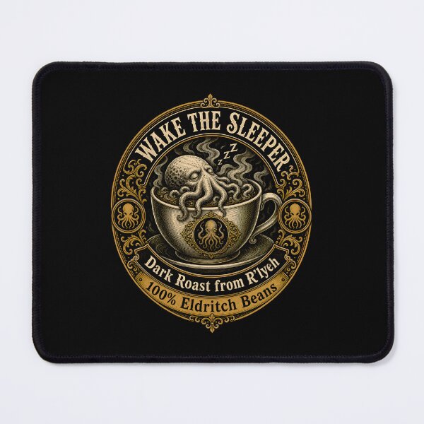 Item preview, Wake the Sleeper R'lyeh Eldritch Coffee Label designed and sold by Fenay Designs.