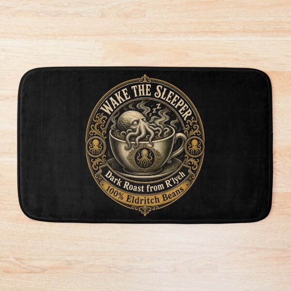 Item preview, Wake the Sleeper R'lyeh Eldritch Coffee Label designed and sold by Fenay Designs.