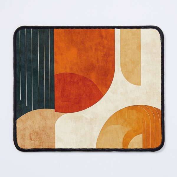 Item preview, Mid-Century Modern Geometric Arch - Two Tone Earthy - Terracotta Abstract Retro Art designed and sold by GrinGalore.