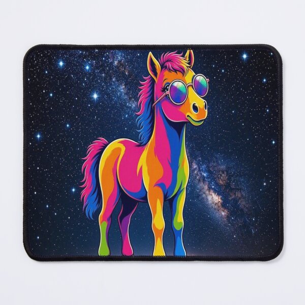 Item preview, Cool Rainbow Horse Stargazing under Milky Way Galaxy Pop Art - Tugy designed and sold by Breezes-of-Ida.