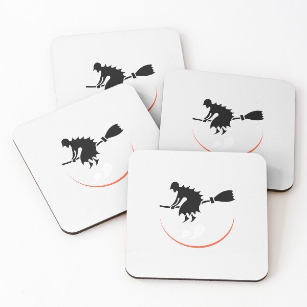 Item preview, Minimalist Witch Flying Silhouette Logo designed and sold by IntelliMindDesigns.