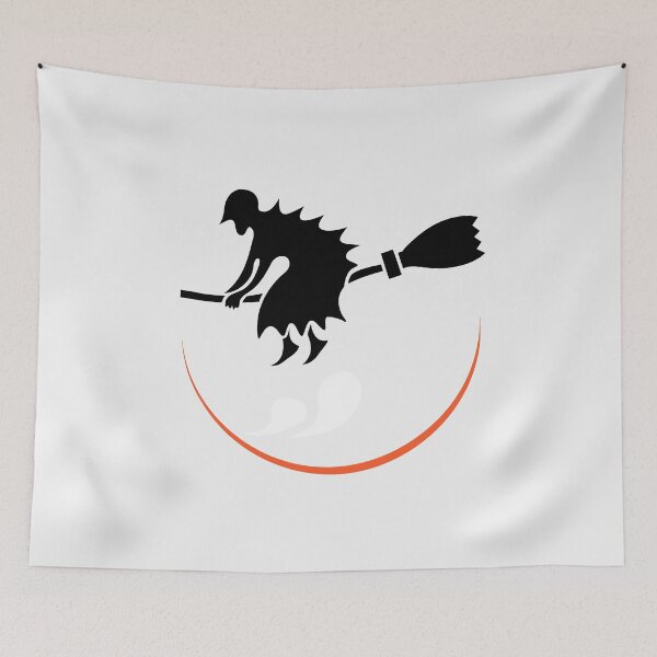 Item preview, Minimalist Witch Flying Silhouette Logo designed and sold by IntelliMindDesigns.