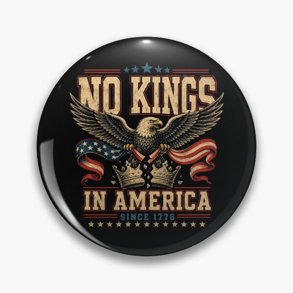 Item preview, No Kings in America – Patriotic Bald Eagle Vintage Design designed and sold by WILLIAMS-BR.