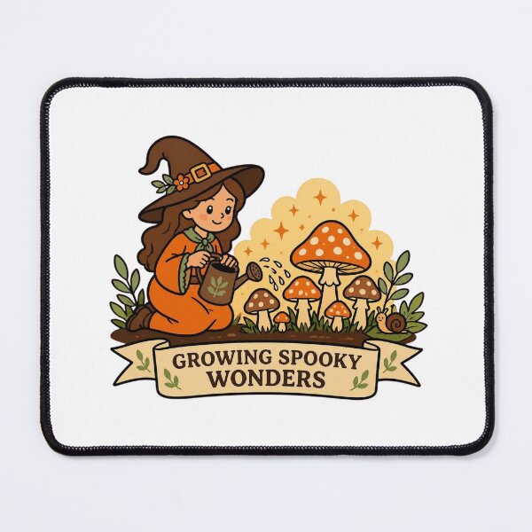 Item preview, Growing Spooky Wonders Cute Garden Witch Watering Mushrooms Cottagecore Halloween designed and sold by FestivityFinds.