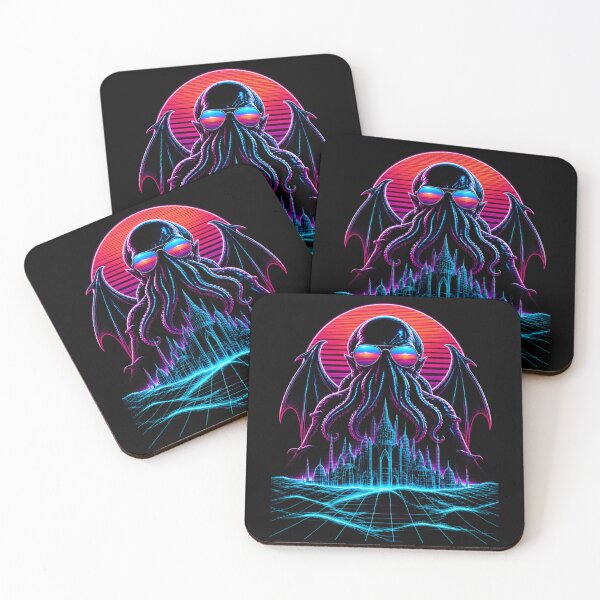 Item preview, Cthulhu Synthwave Overlord of the Neon City designed and sold by Fenay Designs.