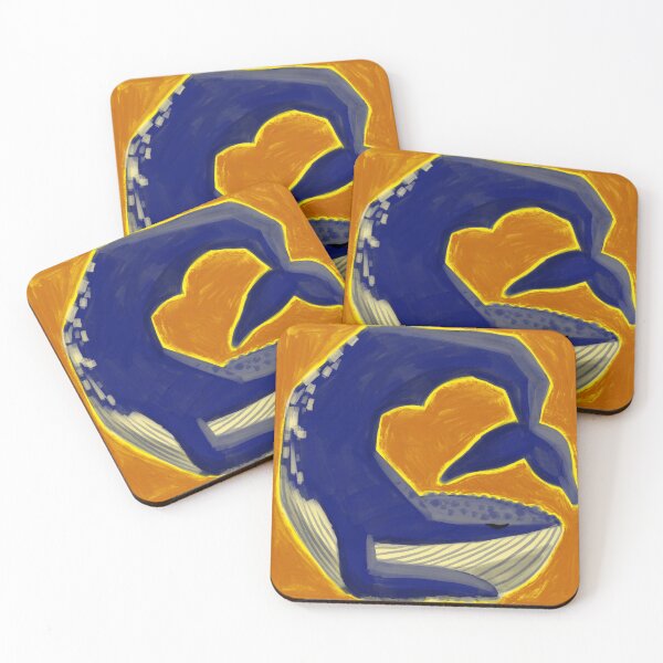 Item preview, Humpback whale illustration – Digital drawing, yellow and orange, sea animal art designed and sold by thrine.