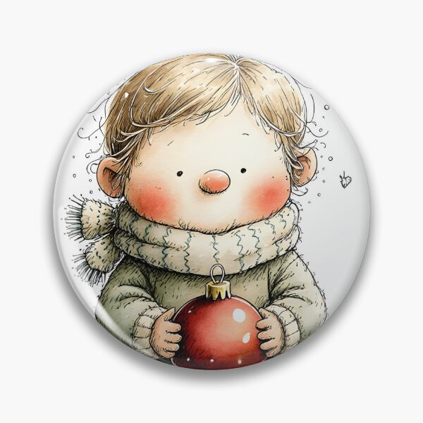 Item preview, Cute Christmas Child Holding a Red Ornament designed and sold by Connys Colorful World.