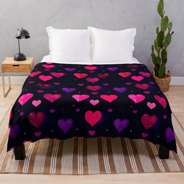 Item preview, Neon Love Hearts Pattern – Pink & Purple Romantic Aesthetic designed and sold by IMuDesigner.