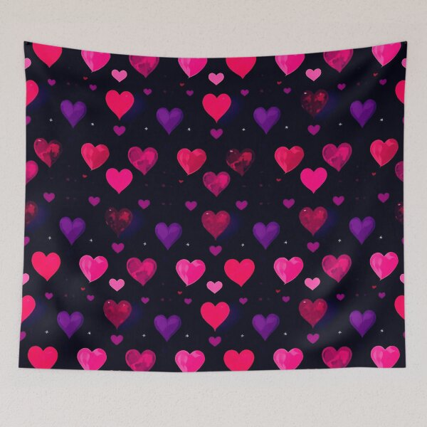 Item preview, Neon Love Hearts Pattern – Pink & Purple Romantic Aesthetic designed and sold by IMuDesigner.