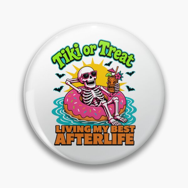 Item preview, Tiki Or Treat Funny Retro Skeleton Beach Tee designed and sold by Design Vibras.