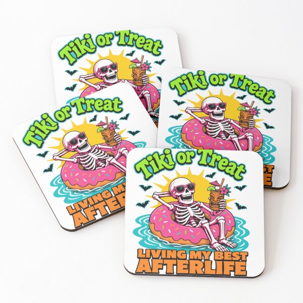 Item preview, Tiki Or Treat Funny Retro Skeleton Beach Tee designed and sold by Design Vibras.