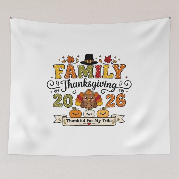 Item preview, Cute Family Thanksgiving 2026 Thankful For My Tribe Kawaii Turkey designed and sold by FestivityFinds.