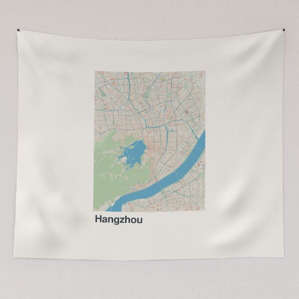 Item preview, Hangzhou Minimalistic Map Art designed and sold by MapsNerd.