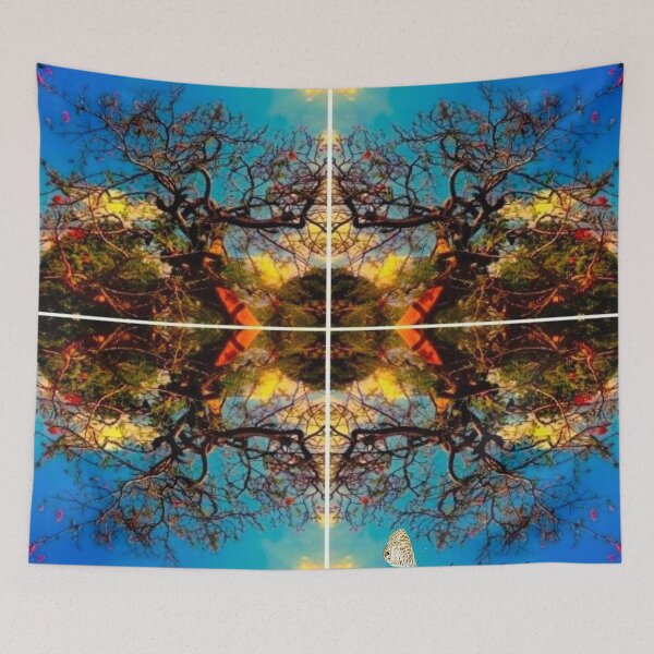 Item preview, Abstract Dimensional Poinsettia Tree Art 4 designed and sold by Unlimited Imagination .