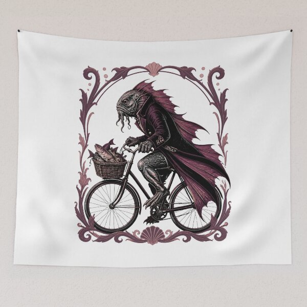 Item preview, Lovecraft Deep One Bicycle Fish Run designed and sold by Fenay Designs.