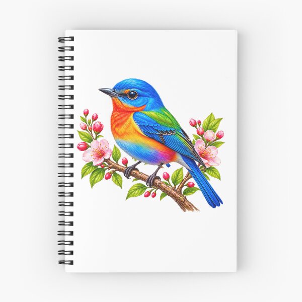 Item preview, Colorful Bird on Japanese Sakura Branch - Japanese Cherry Blossom Art designed and sold by CzipipitoStudio.