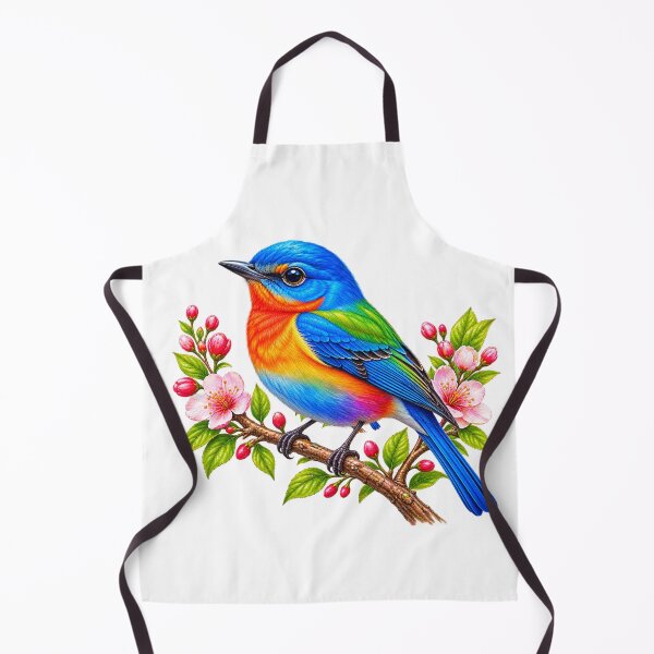 Item preview, Colorful Bird on Japanese Sakura Branch - Japanese Cherry Blossom Art designed and sold by CzipipitoStudio.