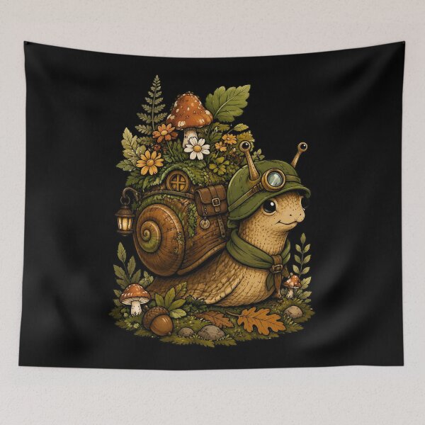 Item preview, Cozy Woodland Snail Adventure Illustration designed and sold by Fun2Fentastic.