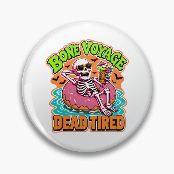 Item preview, : Bone Voyage Retro Skeleton Pool Float Te designed and sold by Design Vibras.