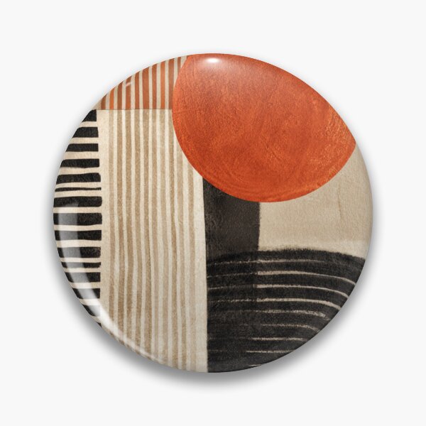 Item preview, Mid-Century Modern Terracotta Sun - Two Tone Earthy - Abstract Geometric Art designed and sold by GrinGalore.