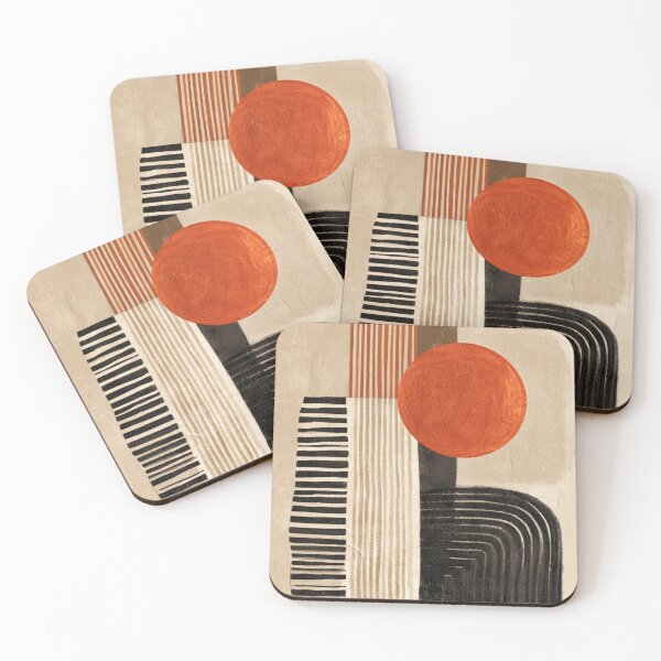 Item preview, Mid-Century Modern Terracotta Sun - Two Tone Earthy - Abstract Geometric Art designed and sold by GrinGalore.