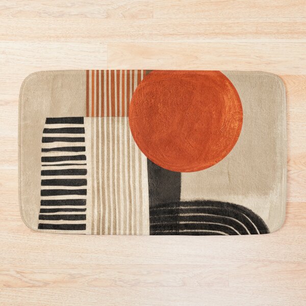 Item preview, Mid-Century Modern Terracotta Sun - Two Tone Earthy - Abstract Geometric Art designed and sold by GrinGalore.