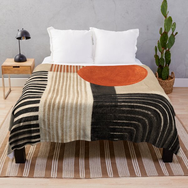 Item preview, Mid-Century Modern Terracotta Sun - Two Tone Earthy - Abstract Geometric Art designed and sold by GrinGalore.