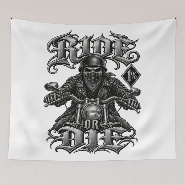 Item preview, Ride or Die Biker Skull – 1% Motorcycle Rider designed and sold by Legacy Apparel Co..