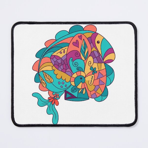 Item preview, ⁠Whimsical Colorful Doodle Art Abstract Floral Heart Patterns Sticker Print⁠ designed and sold by Julia9632.