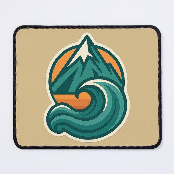 Item preview, Mountain Wave Emblem – Ocean and Outdoor Adventure Art designed and sold by BROHLine Studio.