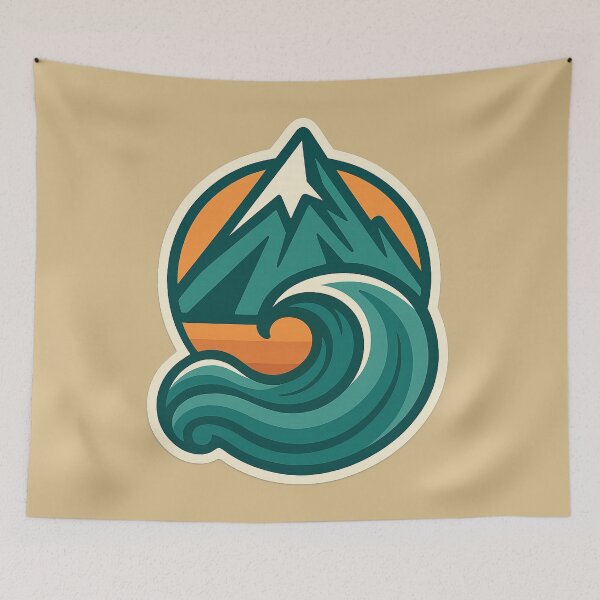 Item preview,  Mountain Wave Emblem – Ocean and Outdoor Adventure Art designed and sold by BROHLine Studio.