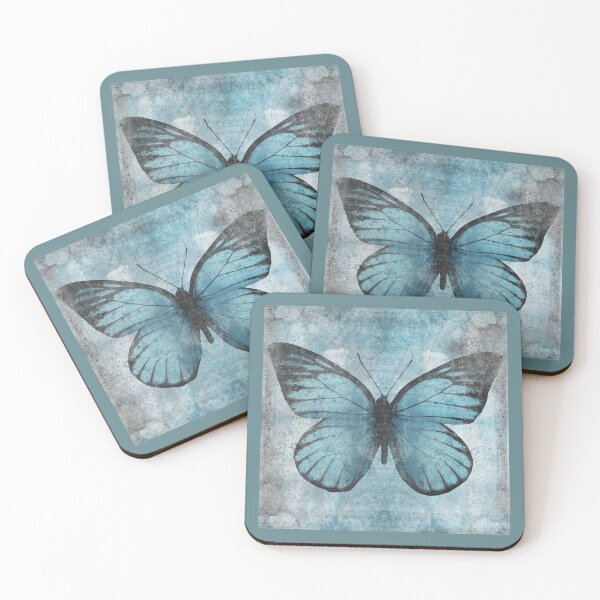 Item preview, Weathered Blue Sawtooth Butterfly Wings Specimen Entomology Study designed and sold by Ghoul Enterprises.