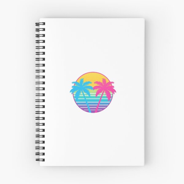 Item preview, Neon Vaporwave Palm Trees Sunset Retro Badge designed and sold by ByKayaPrints.