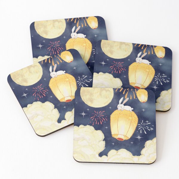 Item preview, Moon Rabbit Lantern Festival Illustration for Kids designed and sold by LafinaArt.