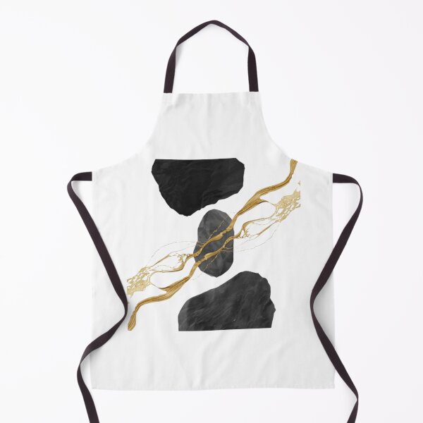 Item preview, Abstract Gold Fluid Marble Black Stone Art designed and sold by ByKayaPrints.