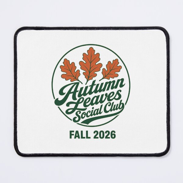 Item preview, Autumn Leaves Social Club Fall 2026 Retro Varsity Oak Leaf Badge designed and sold by FestivityFinds.