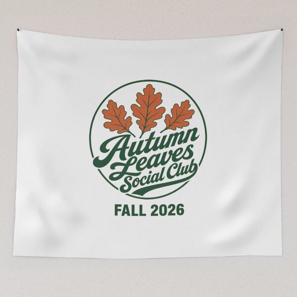 Item preview, Autumn Leaves Social Club Fall 2026 Retro Varsity Oak Leaf Badge designed and sold by FestivityFinds.
