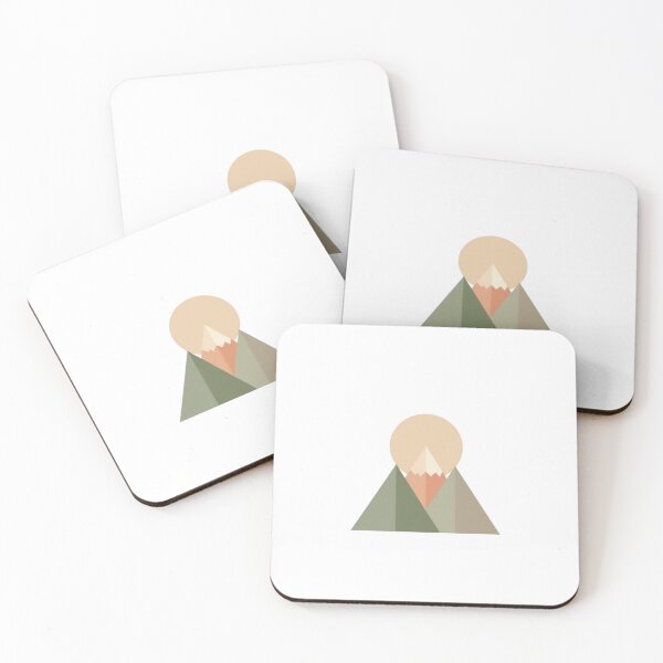 Item preview, Minimalist Geometric Mountain Pastel Sunset Art designed and sold by ByKayaPrints.