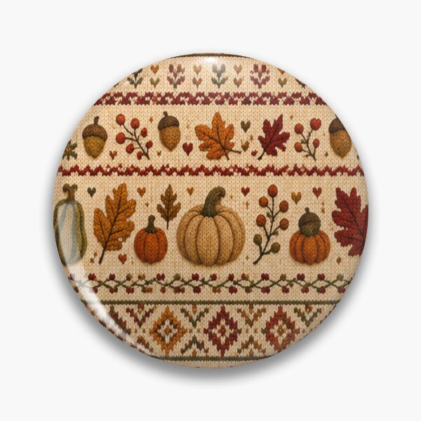 Item preview, Cozy Autumn Fair Isle Pumpkin Pattern Knitted Style designed and sold by TheSlowShore.