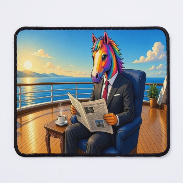 Item preview, Rich Businessman Rainbow Horse in Suit on Luxury Cruise Ship Pop Art - Tugy designed and sold by Breezes-of-Ida.
