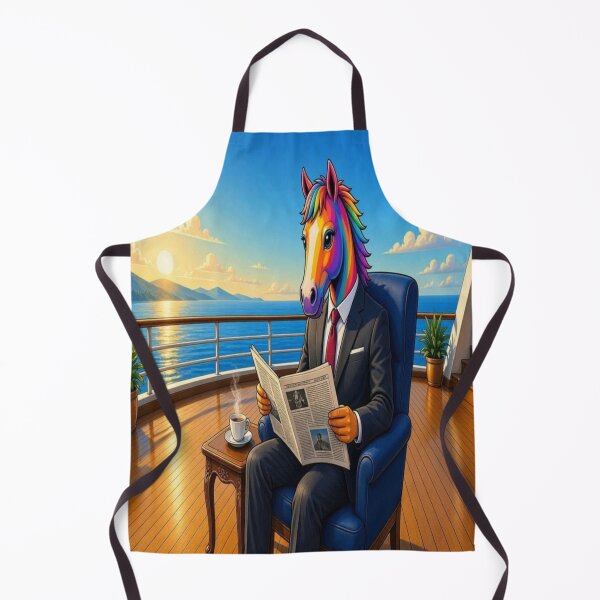 Item preview, Rich Businessman Rainbow Horse in Suit on Luxury Cruise Ship Pop Art - Tugy designed and sold by Breezes-of-Ida.