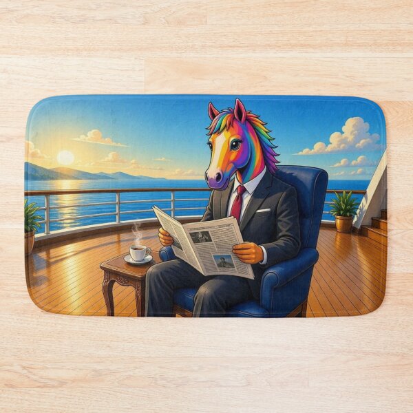 Item preview, Rich Businessman Rainbow Horse in Suit on Luxury Cruise Ship Pop Art - Tugy designed and sold by Breezes-of-Ida.