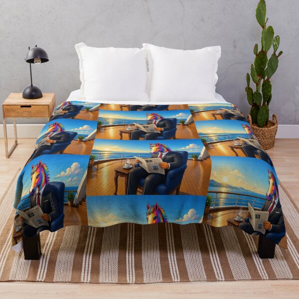 Item preview, Rich Businessman Rainbow Horse in Suit on Luxury Cruise Ship Pop Art - Tugy designed and sold by Breezes-of-Ida.