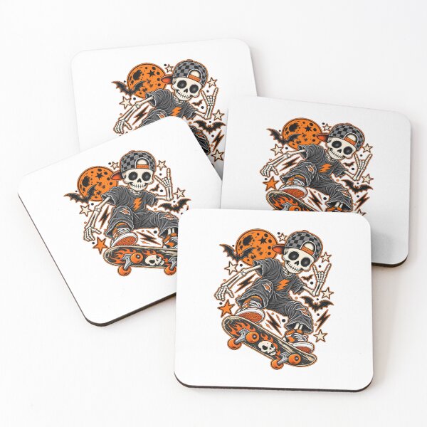 Item preview, Halloween Skeleton Skater on Flaming Skateboard  designed and sold by afr-saad.