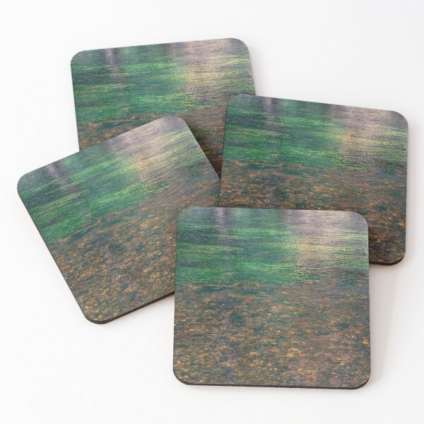Item preview, Riverbed Abstract – Green Water and Golden Stones designed and sold by alicjamiekina.