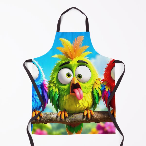 Item preview, Funny Silly Birds 3D – Colorful Goofy Birds on a Branch designed and sold by ToxicInkArt.
