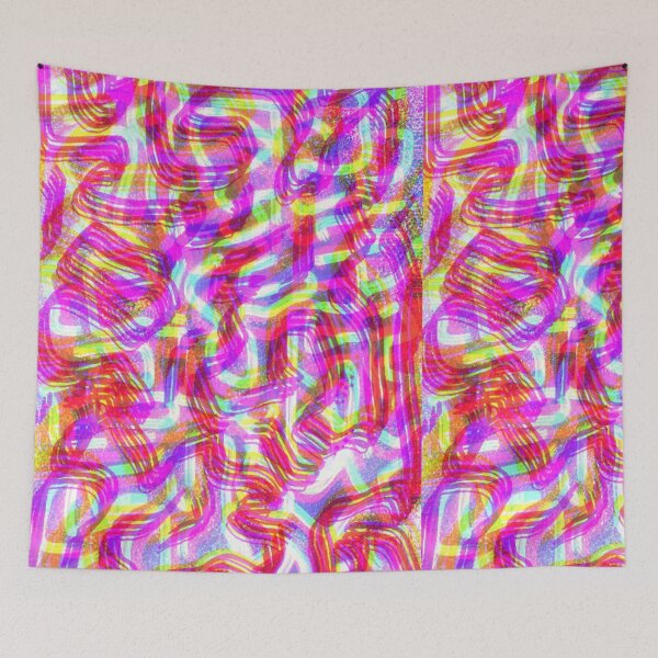 Item preview, Neon Psychedelic Glitch Waves designed and sold by AWADHESH  CHAURASIA.