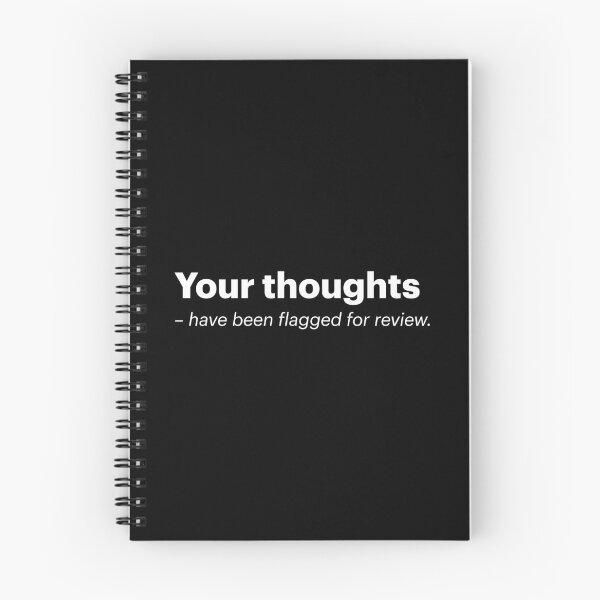 Item preview, Your thoughts have been flagged for review | Orwellian AI Meme (White text) designed and sold by STUDIO-72.