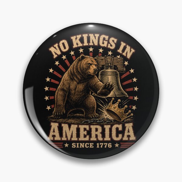 Item preview, No Kings in America Since 1776 – Vintage Patriotic Bear Liberty Design designed and sold by WILLIAMS-BR.