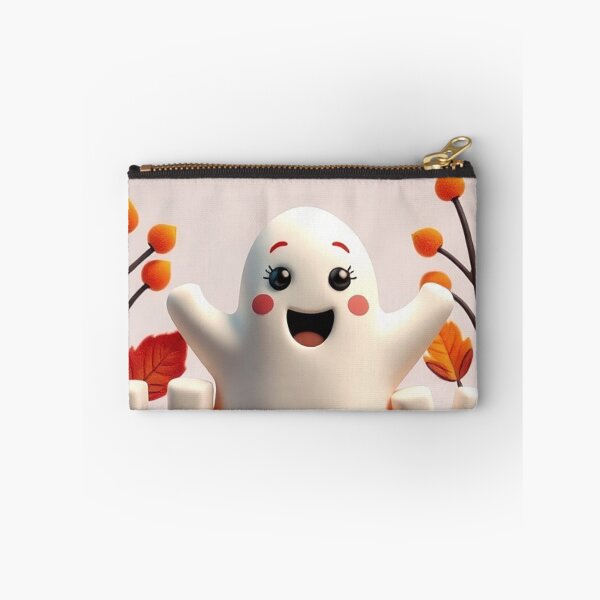 Item preview, Happy Ghost Autumn Leaves Illustration designed and sold by IntelliMindDesigns.